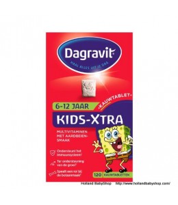 Dagravit Kids Xtra Multivitamins 6-12 Years Chewable Strawberry flavor 120pc